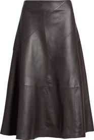 BOSS Sevani A-Line Leather Skirt