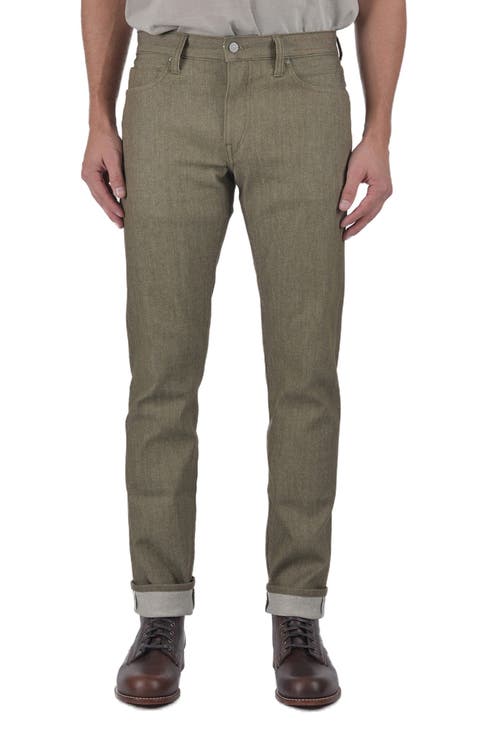 The Pen Slim 10.5-Ounce Stretch Selvedge Jeans (Dark Green Raw)