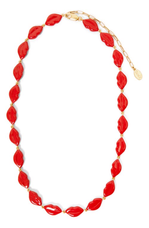 Clare V . Le Lips Necklace In Red