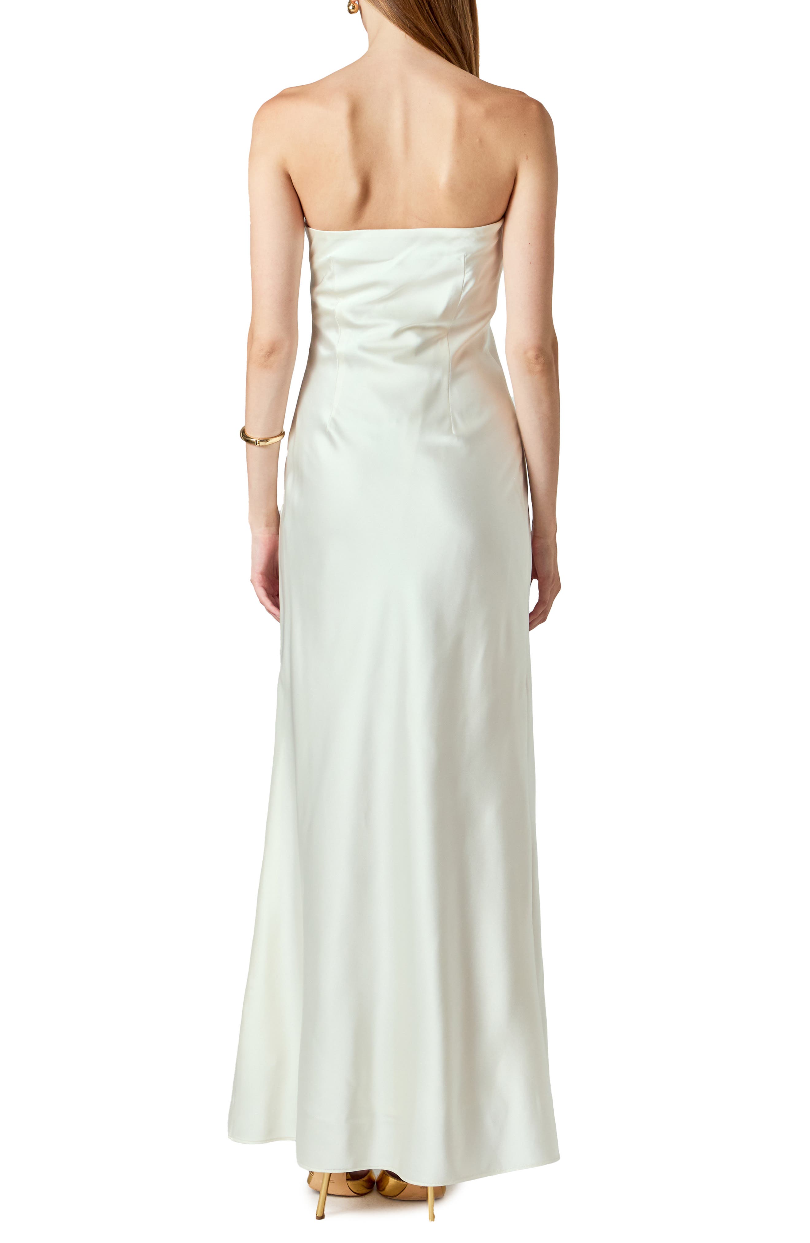 Strapless Satin Maxi Dress - image 2