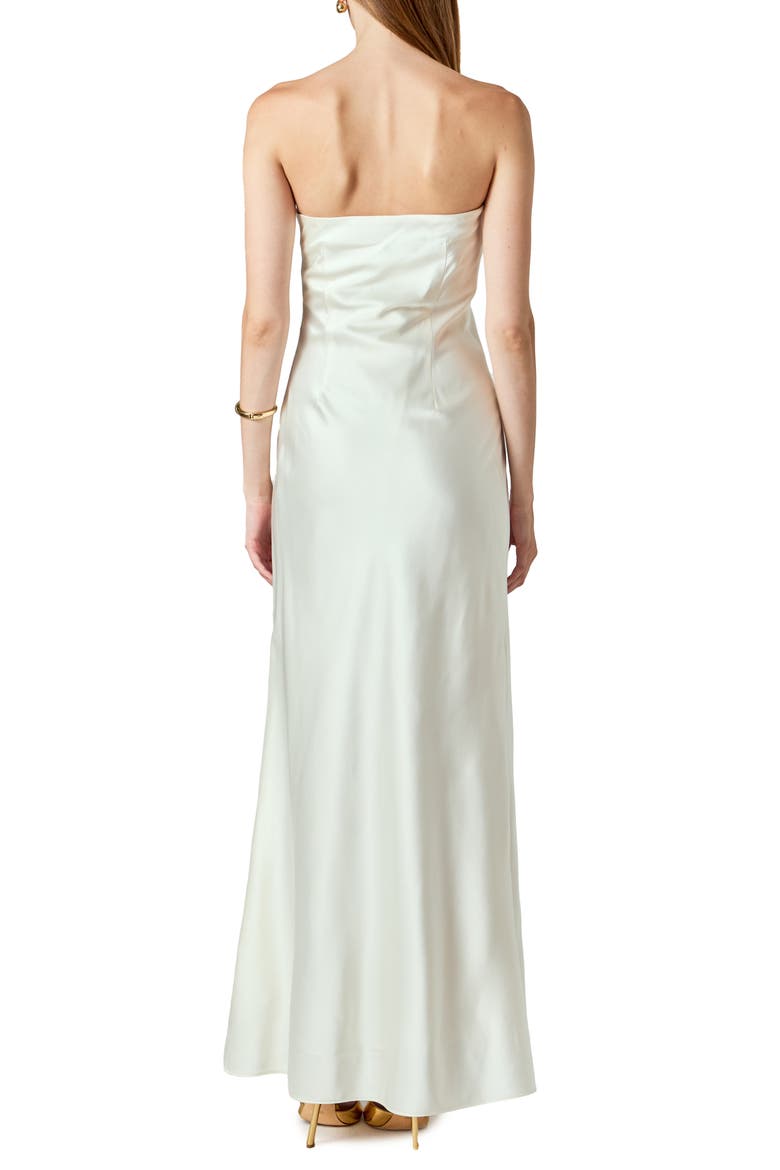 Strapless Satin Maxi Dress, Alternate, color, IVORY