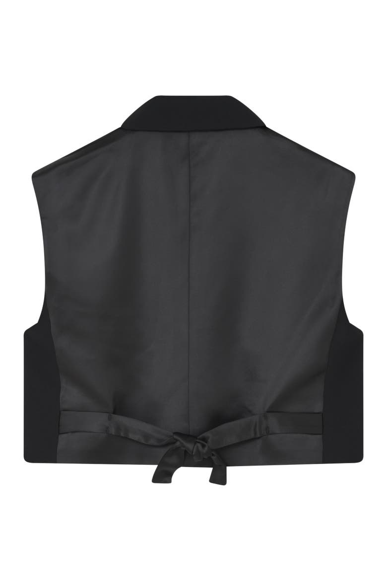 Marnie Cropped Gabardine Waistcoat, Alternate, color, Black
