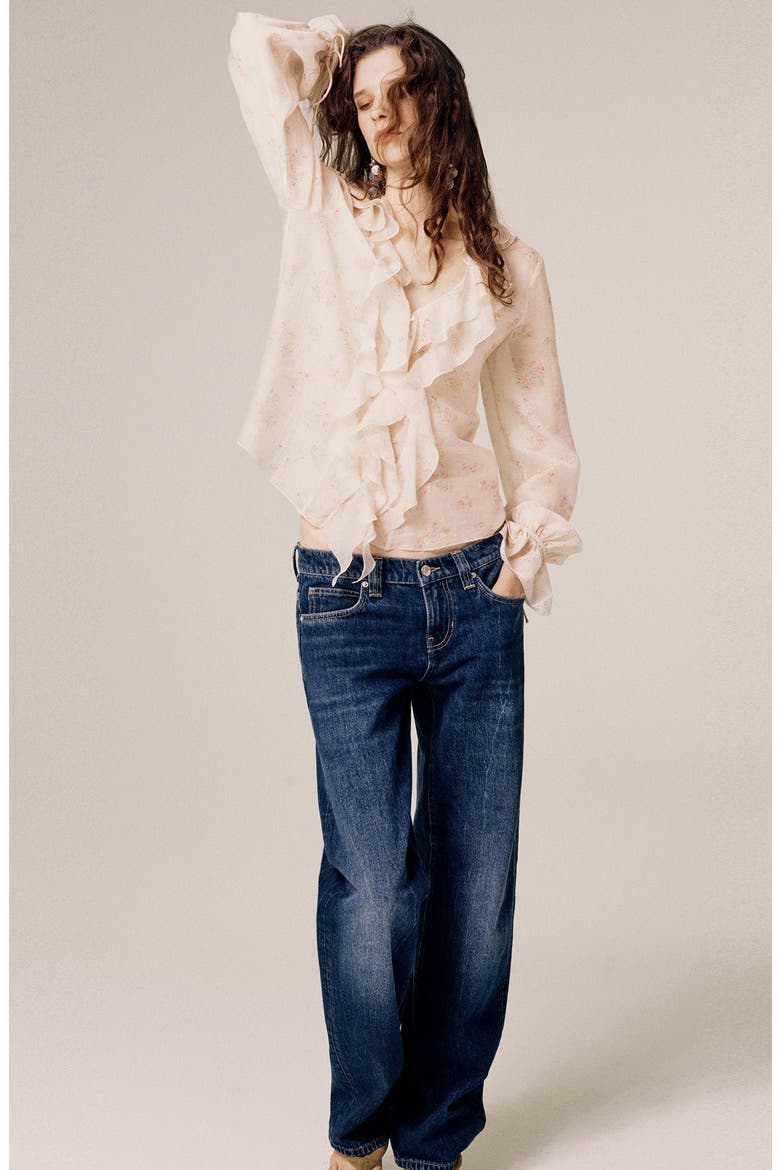 Floral Ruffled Blouse, Alternate, color, PASTEL PINK