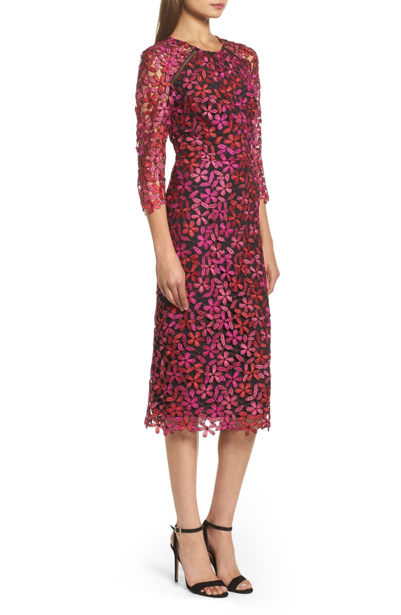 Shoshanna Floral Lace Sheath Dress, Alternate, color,