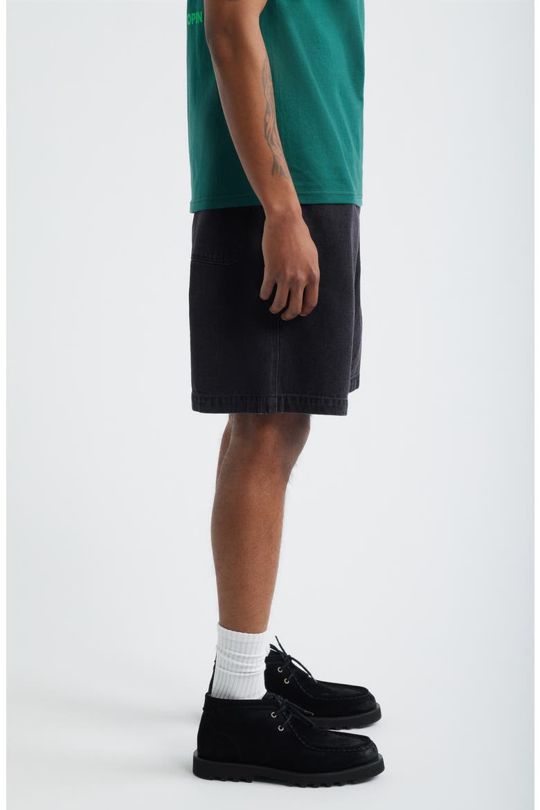 Easy Pull-On Denim Shorts, Alternate, color, WASHED BLACK