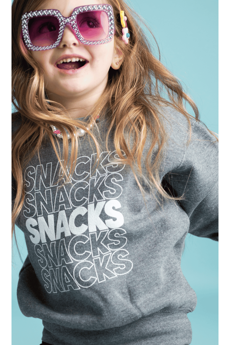 Kids' Snacks Sweatshirt, Alternate, color, Grey