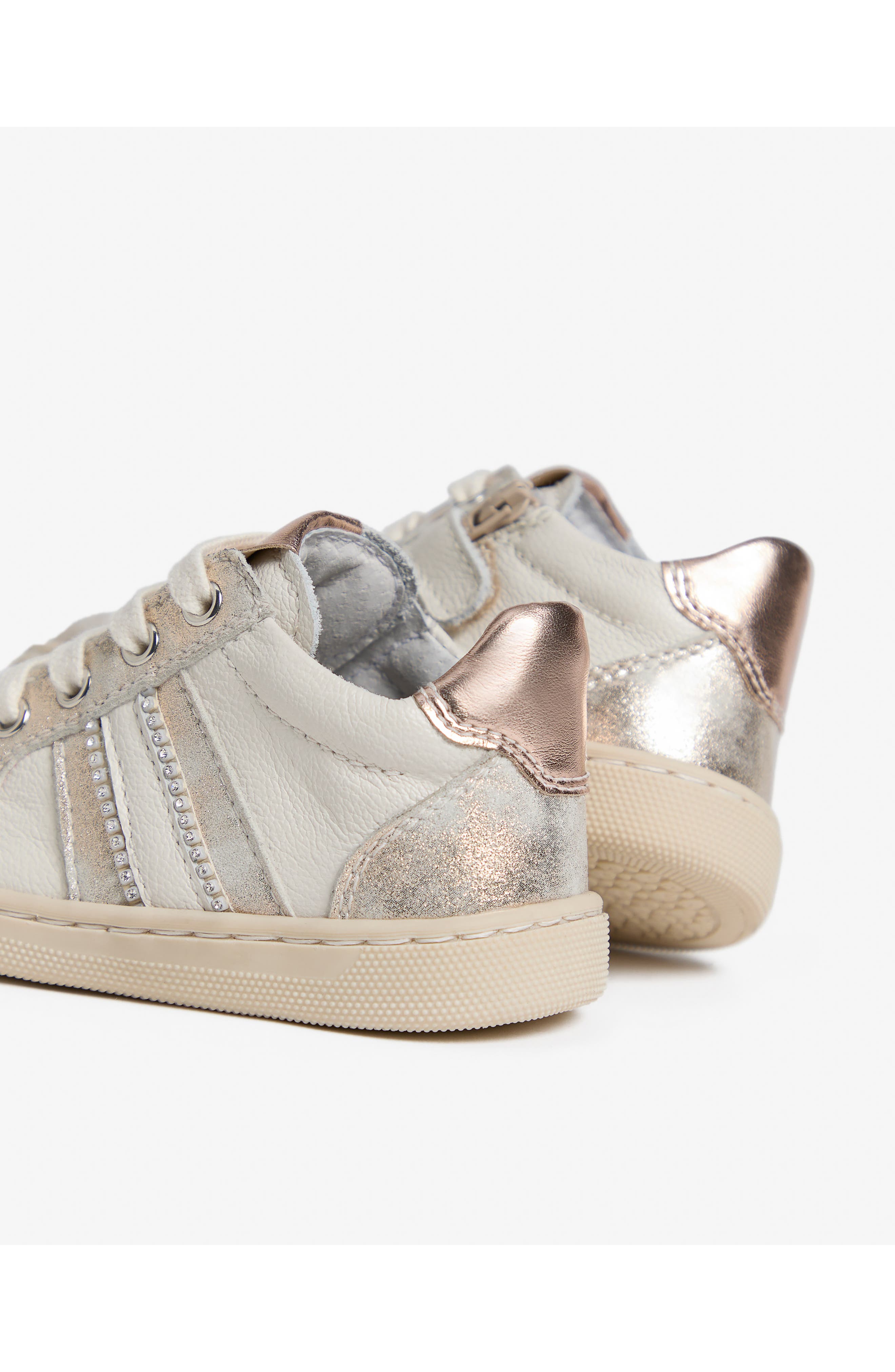 NeroGiardini Metallic High Top Sneaker, Alternate, color, Beige/ Light Gold