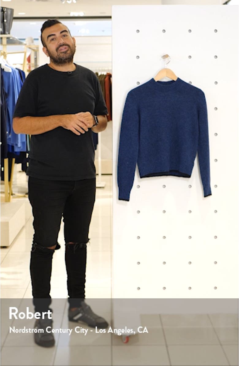 Tipped Alpaca & Merino Wool Blend Crewneck Sweater, sales video thumbnail