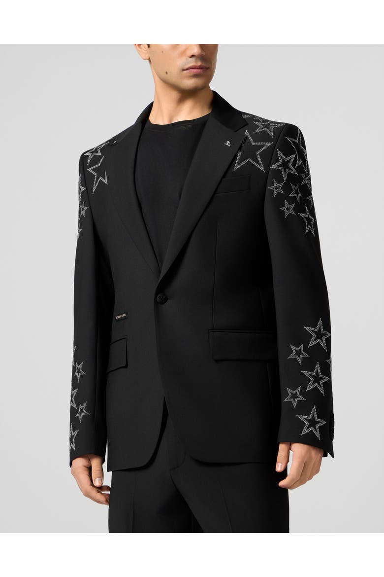 Blazer Gigolo Fit Stars Studs Men, Main, color, black