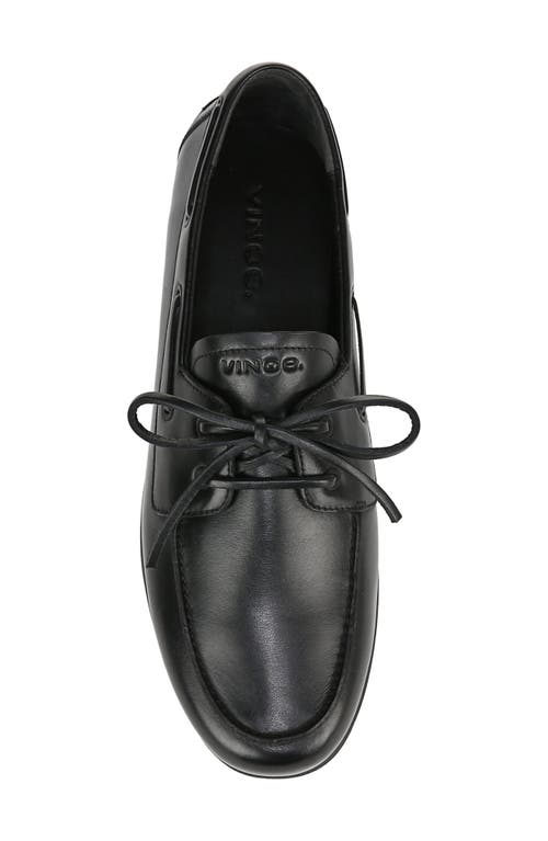Vince Men's Marin Leather Boat Shoes In Black