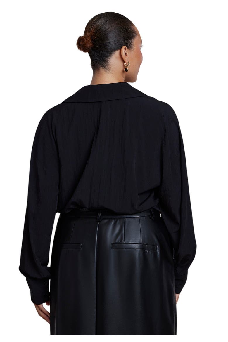 Boyfriend Shirt Bodysuit (plus), Alternate, color, BLACK ONYX