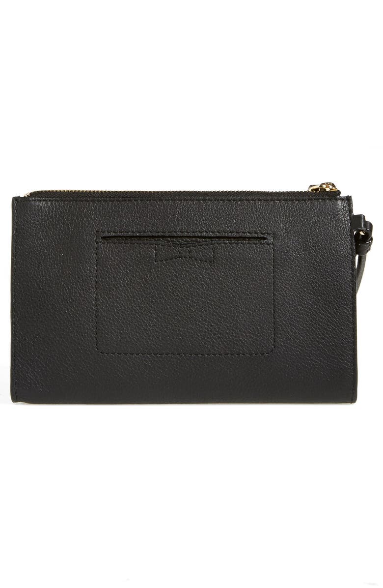 Kate Spade New York 'north court - bow leyna' pebbled leather wristlet clutch, Alternate, color, 