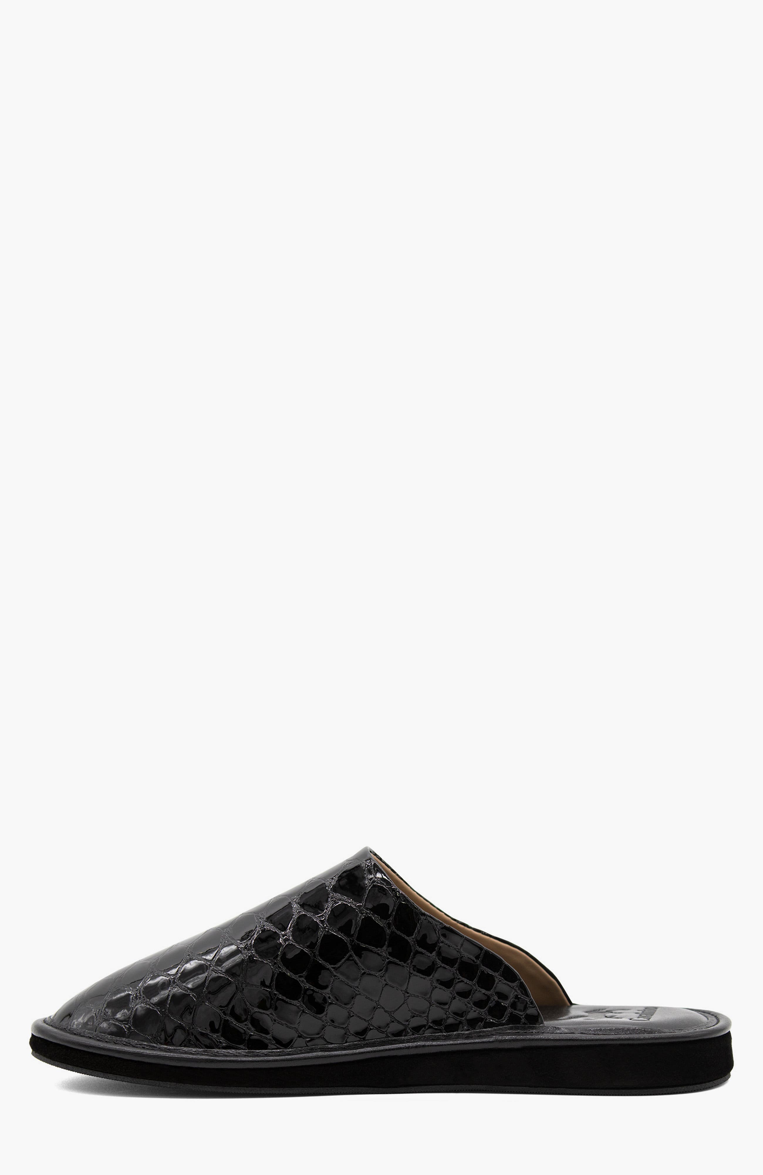 Gallop Patent Leather House Slippers, Alternate, color, Black