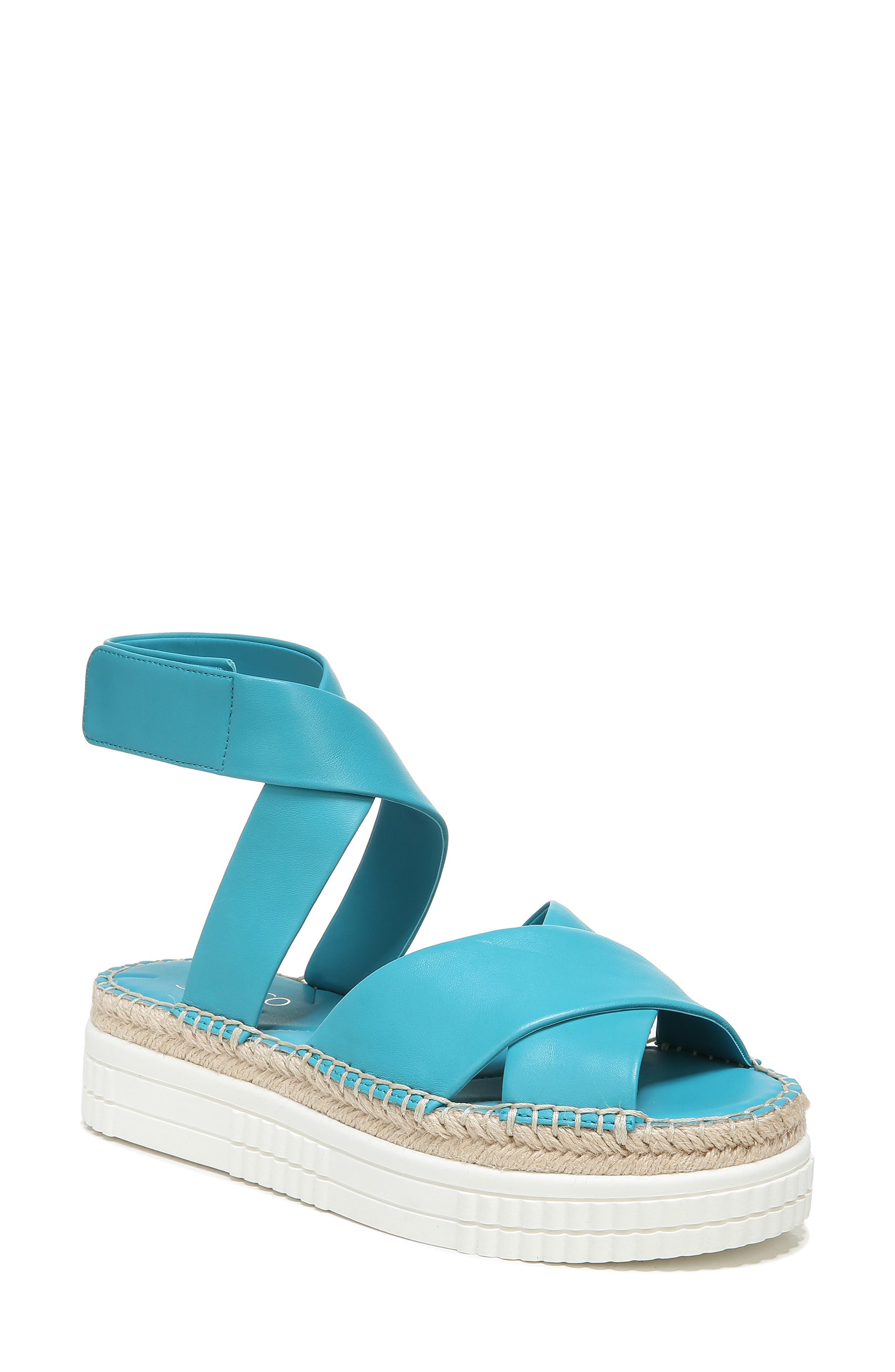 Brock Platform Sandal, Main, color, TEAL LEATHER