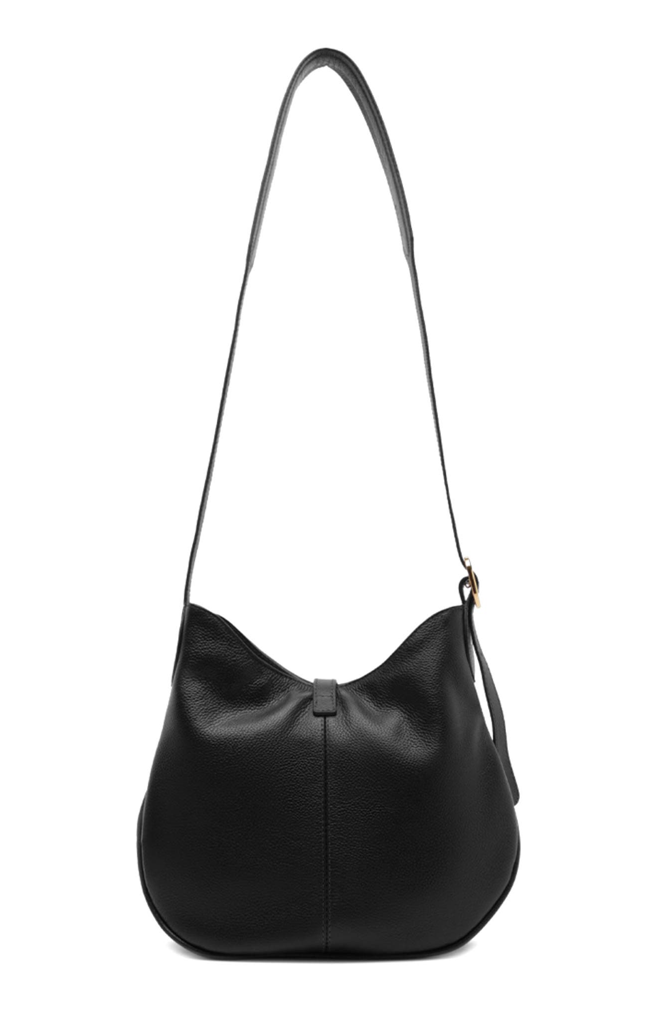 Arezzo Medium Sabrina Leather Crossbody Bag, Alternate, color, Black