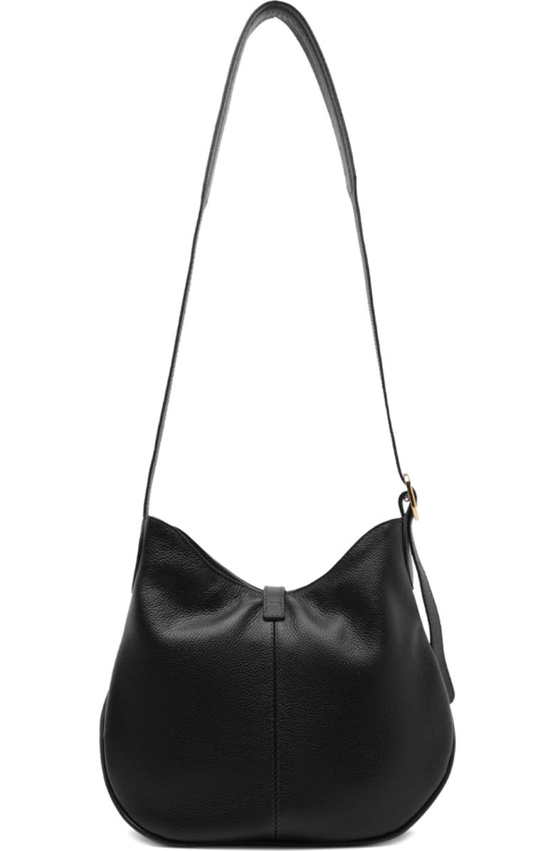 Arezzo Medium Sabrina Leather Crossbody Bag, Alternate, color, Black