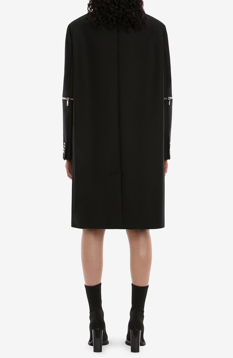 McQueen Alexander McQueen Spiral Zip Oversize Wool Coat, Alternate, color,