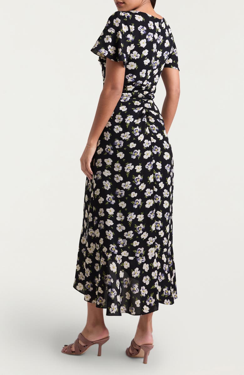 Cinq à Sept Isha Tossed Poppies Floral Print Midi Dress, Alternate, color, Navy Multi