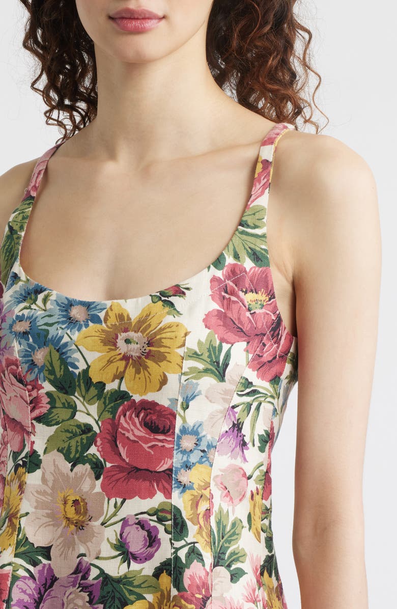 Faithfull the Brand Sanne Floral Linen Minidress, Alternate, color, 