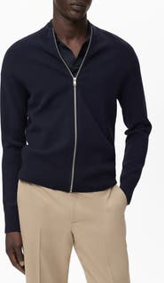 MANGO Crewneck Zip Cardigan