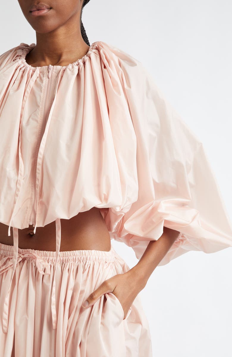 Alaïa Balloon Crop Taffeta Jacket, Alternate, color, 