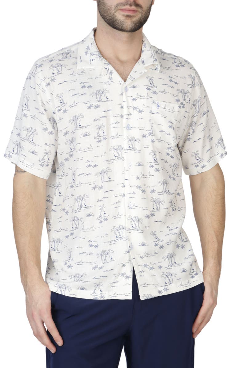 TailorByrd Palm Tree Camp Shirt, Main, color, 
