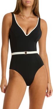 Sea Level Babylon Belted One-Piece Swimsuit