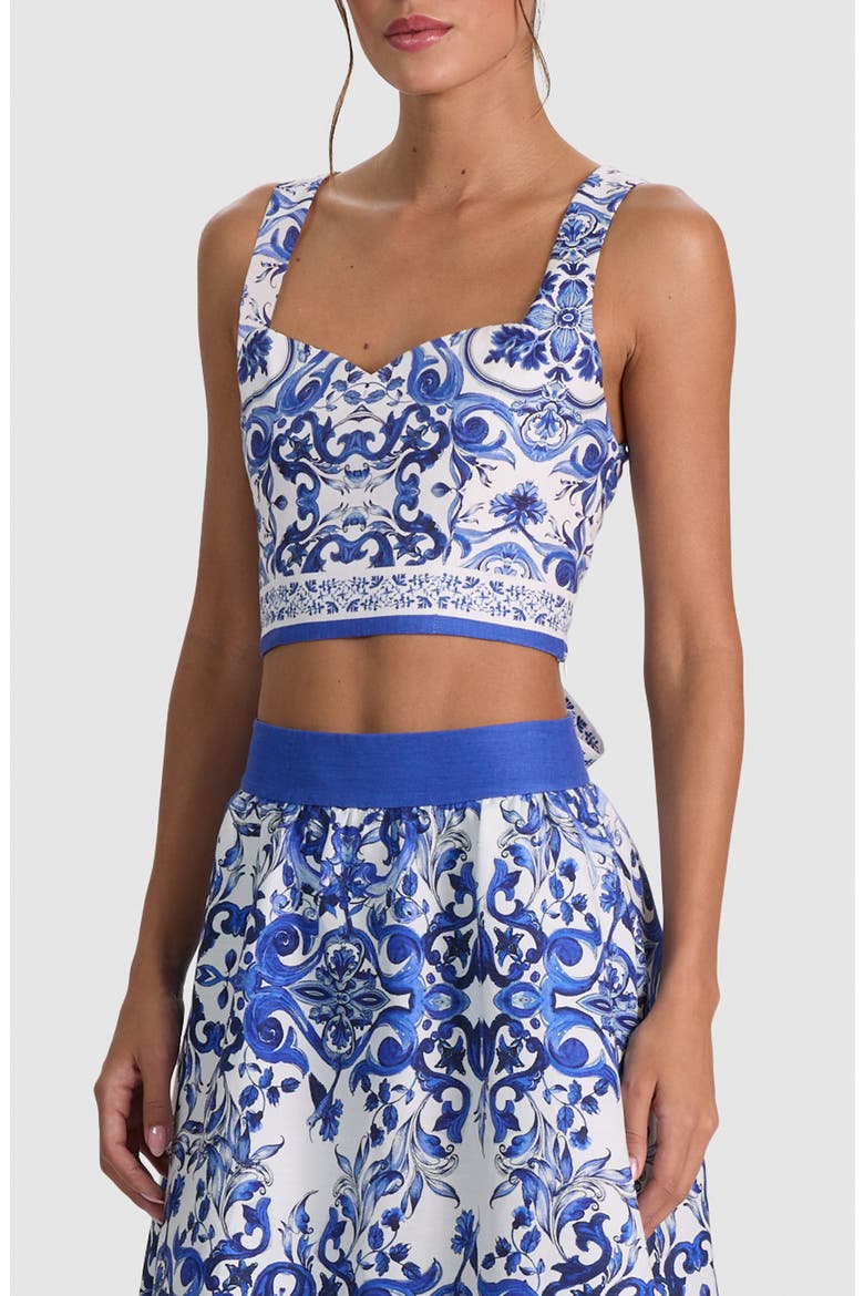 Miriam Tie Back Linen Blend Crop Top, Alternate, color, SOLSTICE