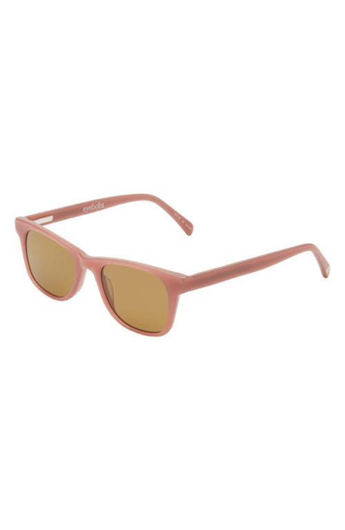 Eyebobs The Director 46mm Small Polarized Square Sunglasses In Mauve Pink/brown