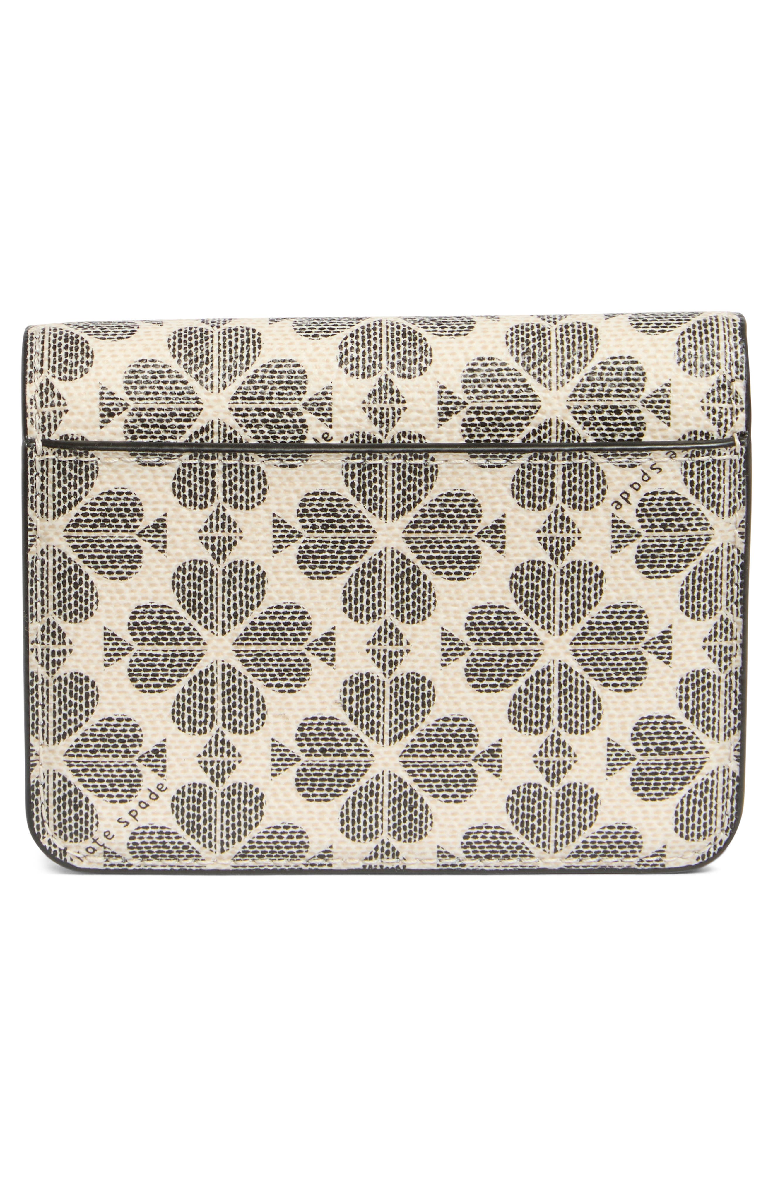 signature spade flower small bifold wallet