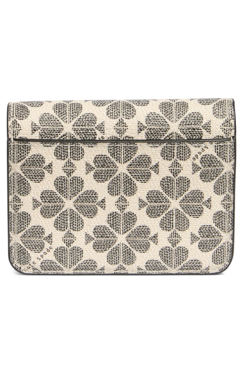Kate Spade New York signature spade flower small bifold wallet, Alternate, color, Black/ Ivory