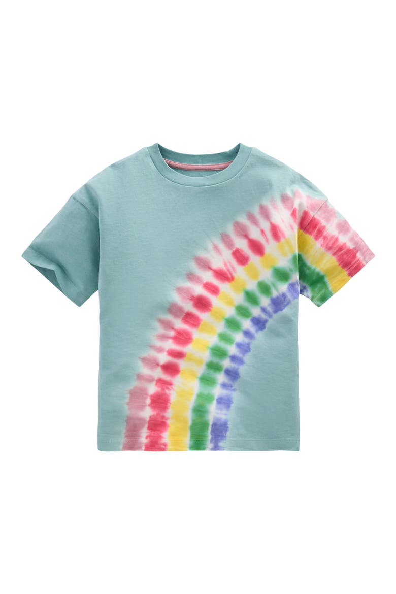 Kids' Tie Dye Rainbow Cotton T-Shirt, Main, color, DAWN BLUE RAINBOW