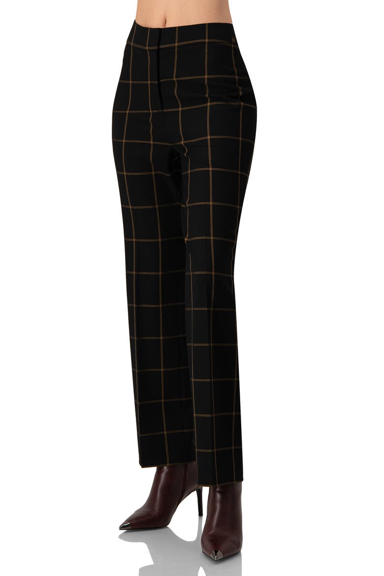 Black Tailored Straight-Leg Trousers, Alternate, color, Black