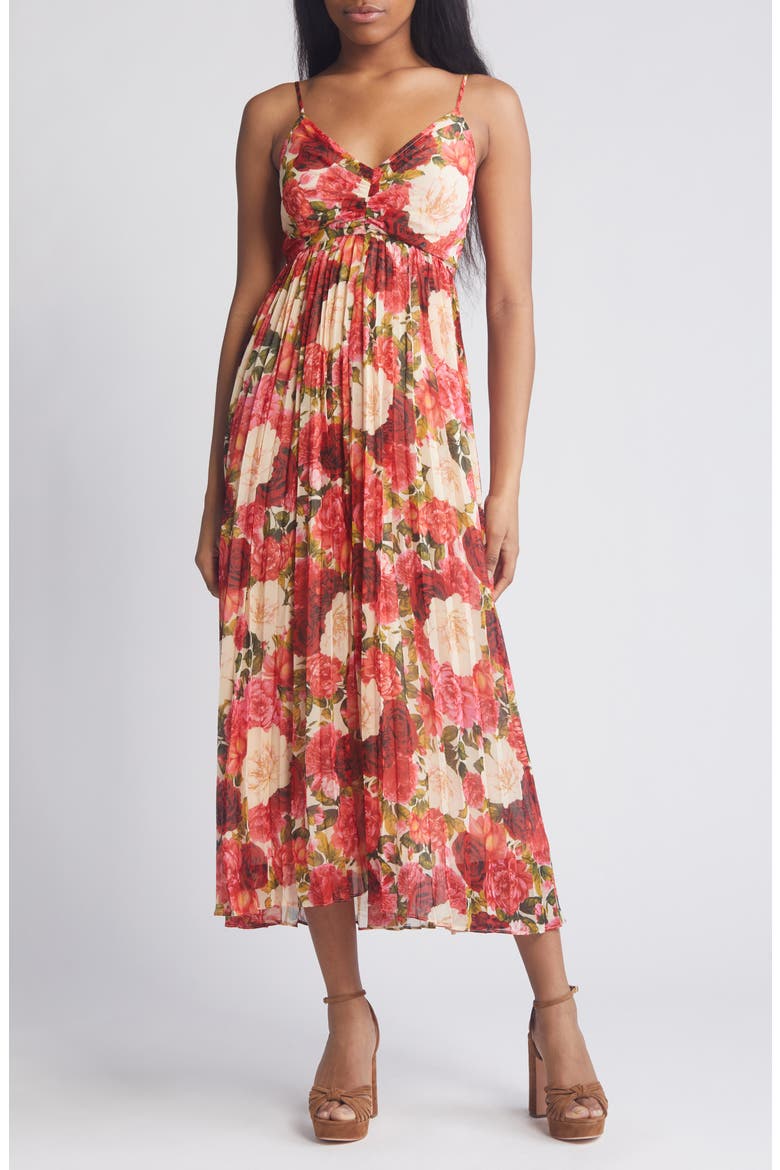 Floral Print Smocked Back Sundress, Main, color, PINK MULTI