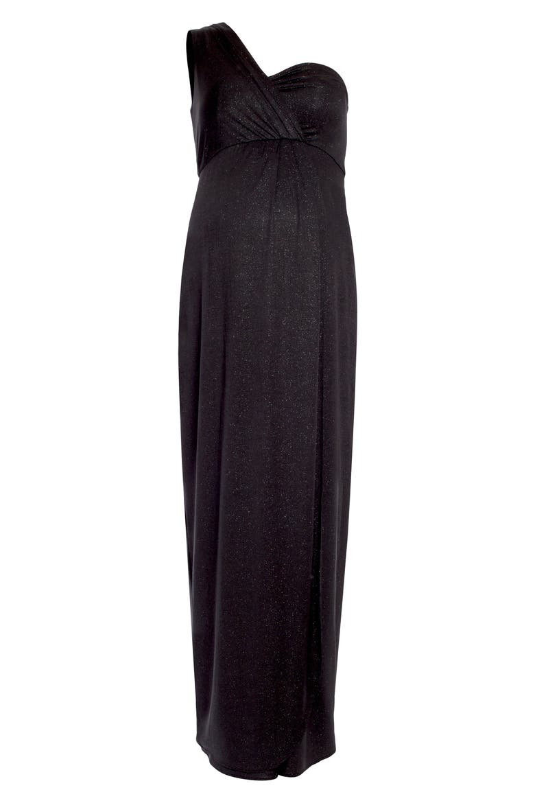 Galaxy Maternity Gown Long, Alternate, color, NIGHT SKY