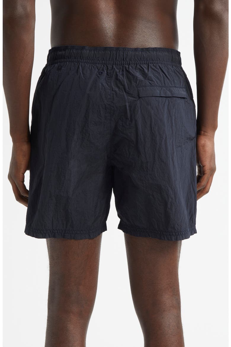 Compass Logo Patch Swim Trunks, Alternate, color, NAVY BLUE