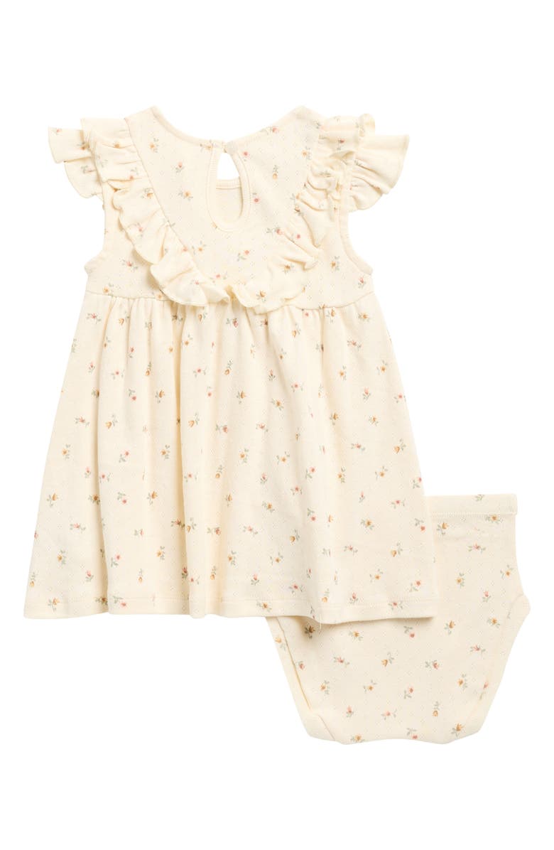 QUINCY MAE Petit Fleur Organic Cotton Dress & Bloomers Set, Alternate, color, Ivory