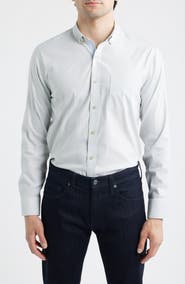 Johnston & Murphy Ovation Stripe Non-Iron Stretch Cotton Button-Up Shirt