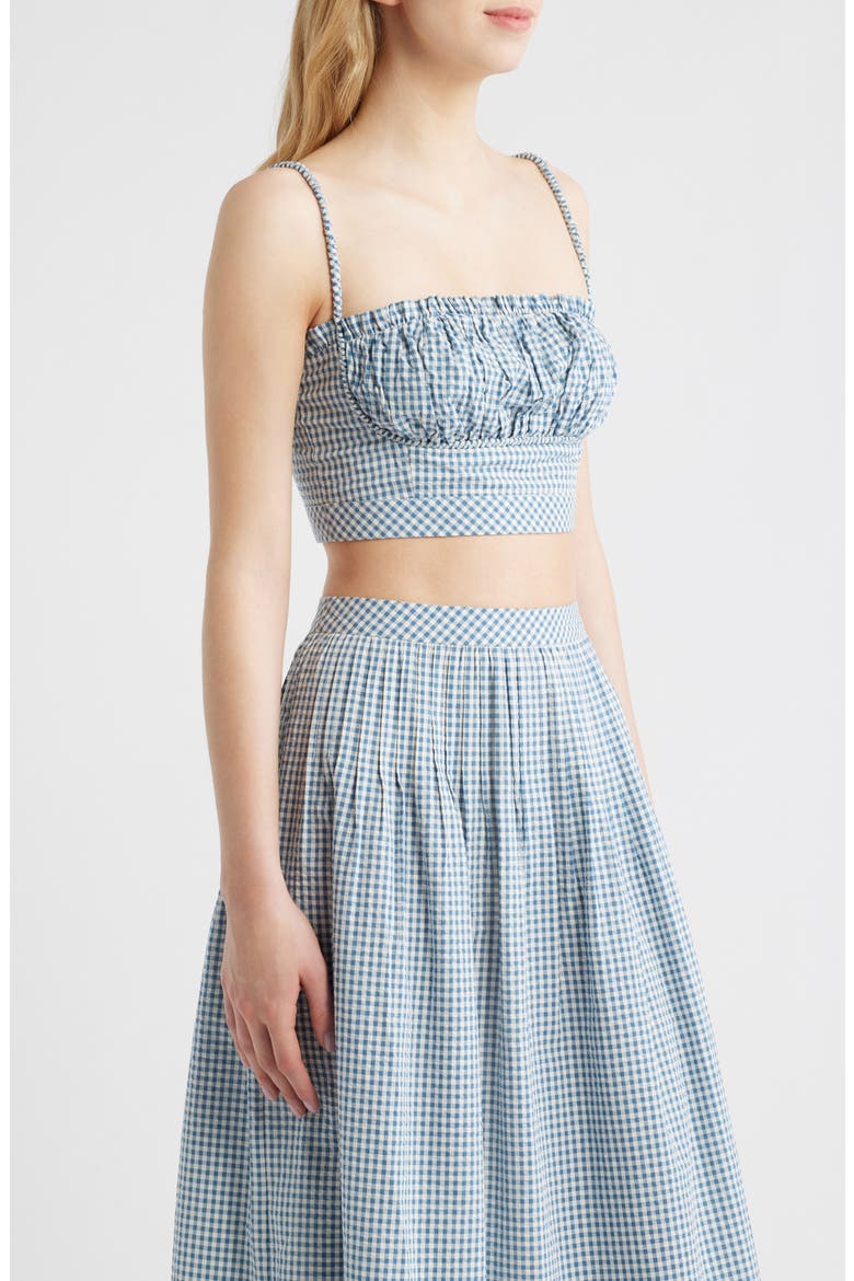 The Maisie Check Crop Camisole, Alternate, color, TEAL GINGHAM