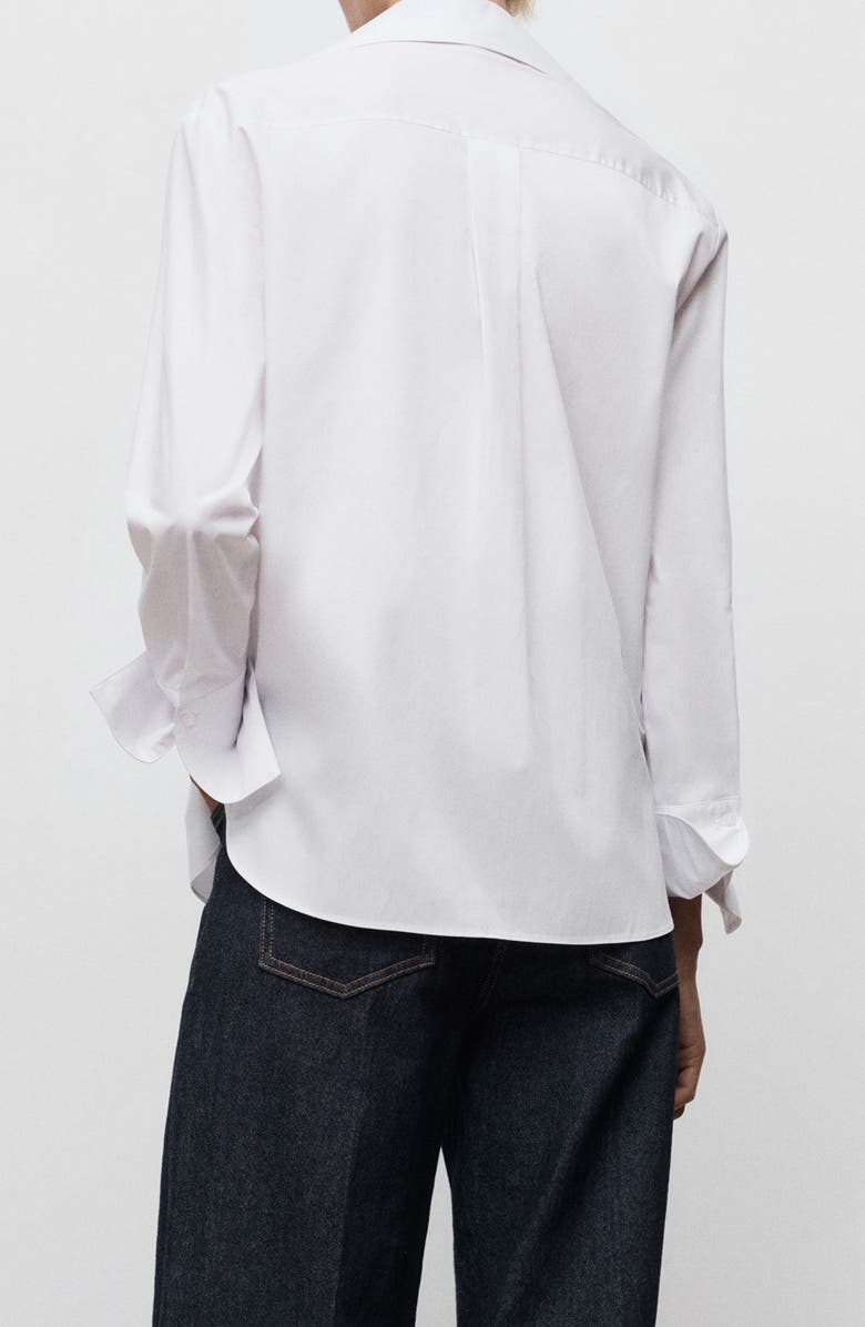 MANGO Button-Down Woven Shirt, Alternate, color, Off White
