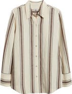 Rails Knox Variegated Stripe Linen Blend Button-Up Shirt