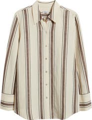 Rails Knox Variegated Stripe Linen Blend Button-Up Shirt