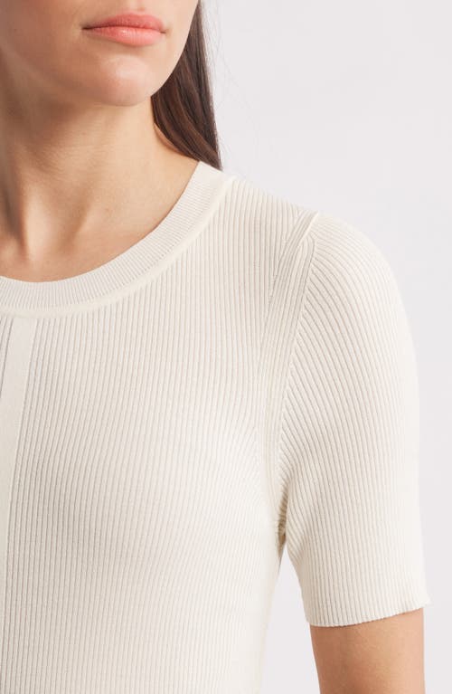 Hugo Boss Boss Fadridi Rib & Pleated Midi A-line Dress In Soft Cream