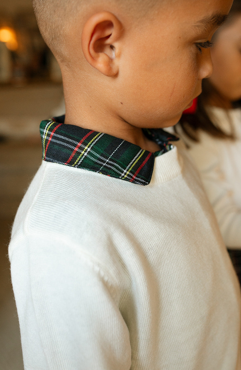 Little Paper Kids Carter Sweater, Alternate, color, Winter Ivory