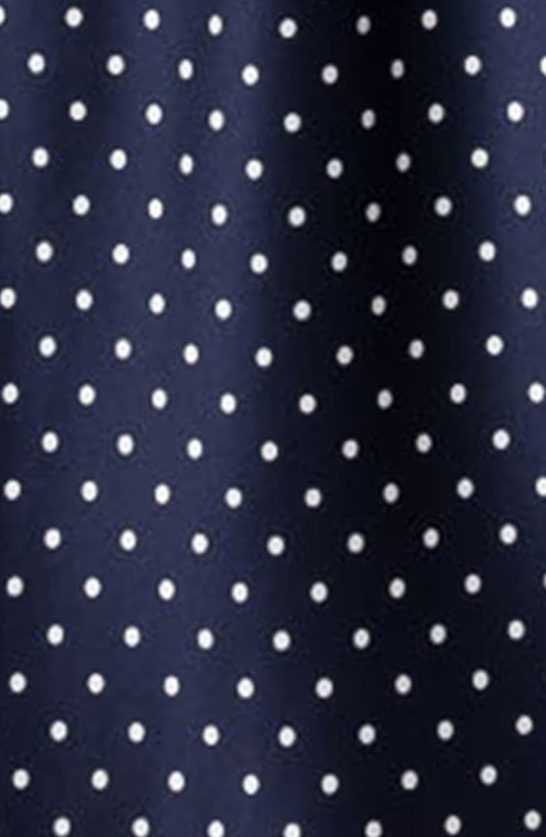 Petite Plume Navy Polka Dot Silk Pajamas, Alternate, color, 