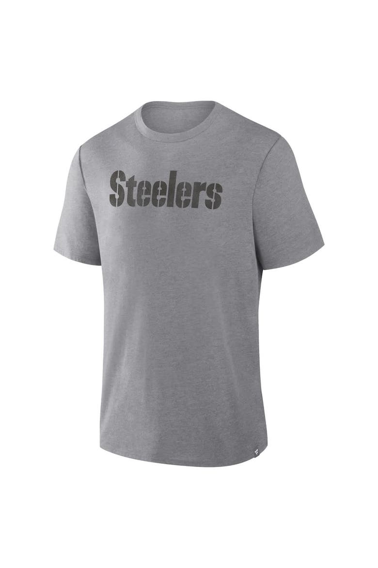 Men's Fanatics Heather Gray Pittsburgh Steelers Pass Rush Tri-Blend T-Shirt, Alternate, color, Heather Gray