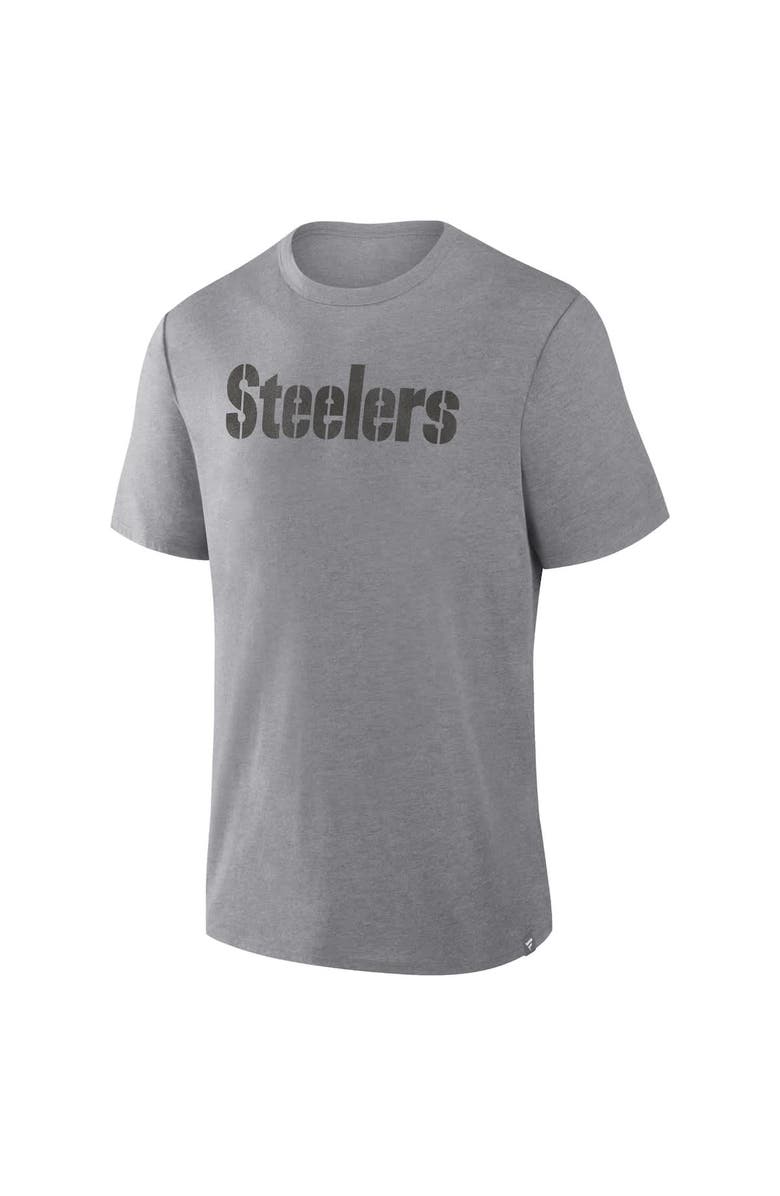 FANATICS Men's Fanatics Heather Gray Pittsburgh Steelers Pass Rush Tri-Blend T-Shirt, Alternate, color, Heather Gray