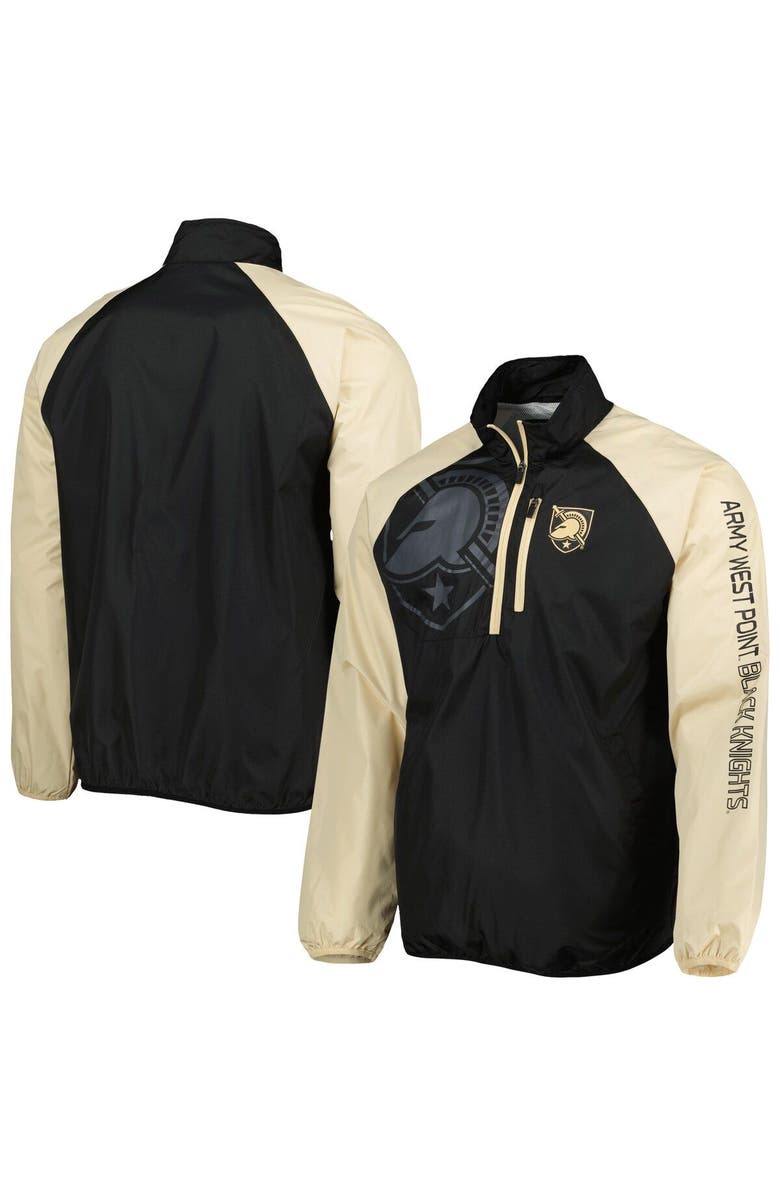 G-III SPORTS BY CARL BANKS Men's G-III Sports by Carl Banks Black/Gold Army Black Knights Point Guard Raglan Half-Zip Jacket, Main, color, 