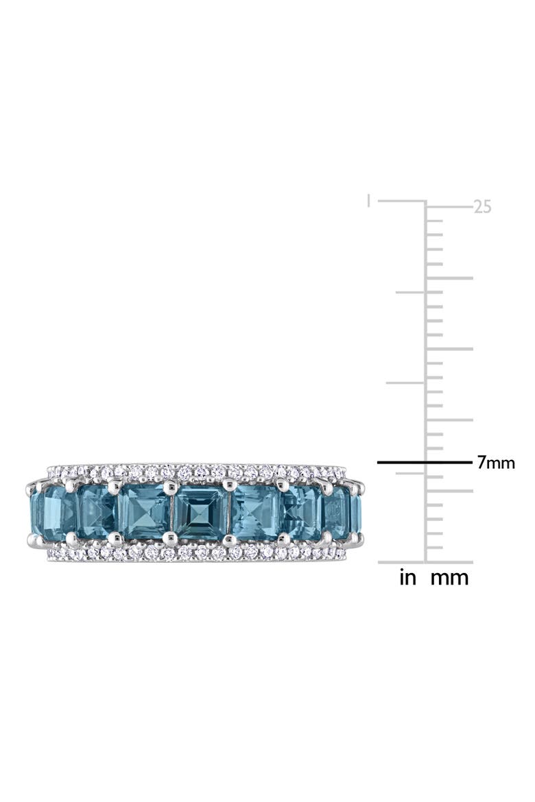 Blue Topaz & Diamond Eternity Ring 14k, Alternate, color, Topaz