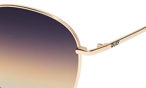 Quay Jezabell 57mm Round Sunglasses In Gold/dusk Poppy